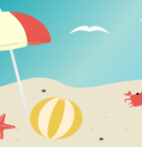 Drawing of a sunny beach