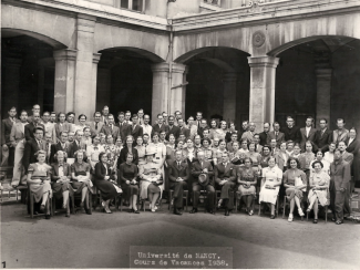 Picture of a group of student and teachers - summer classes - 1938 in Nancy
