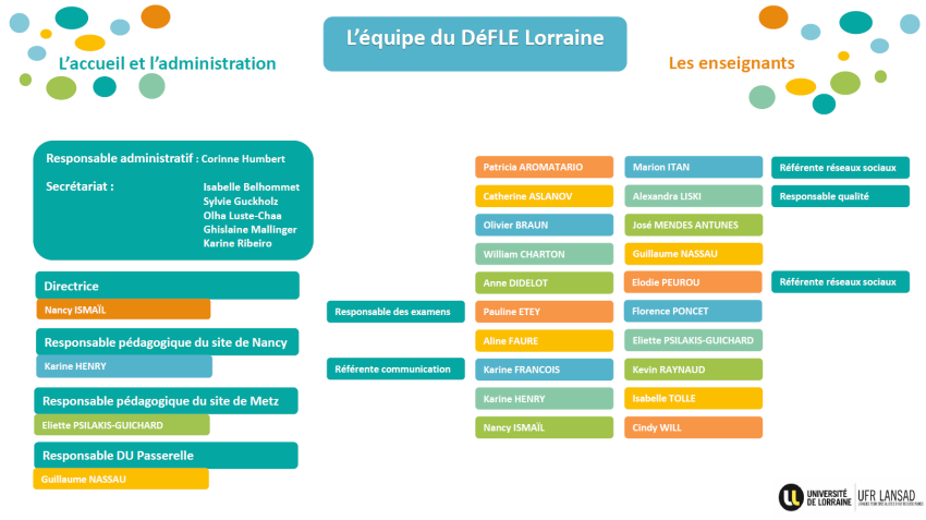 Organigramme du DéFLE-Lorraine